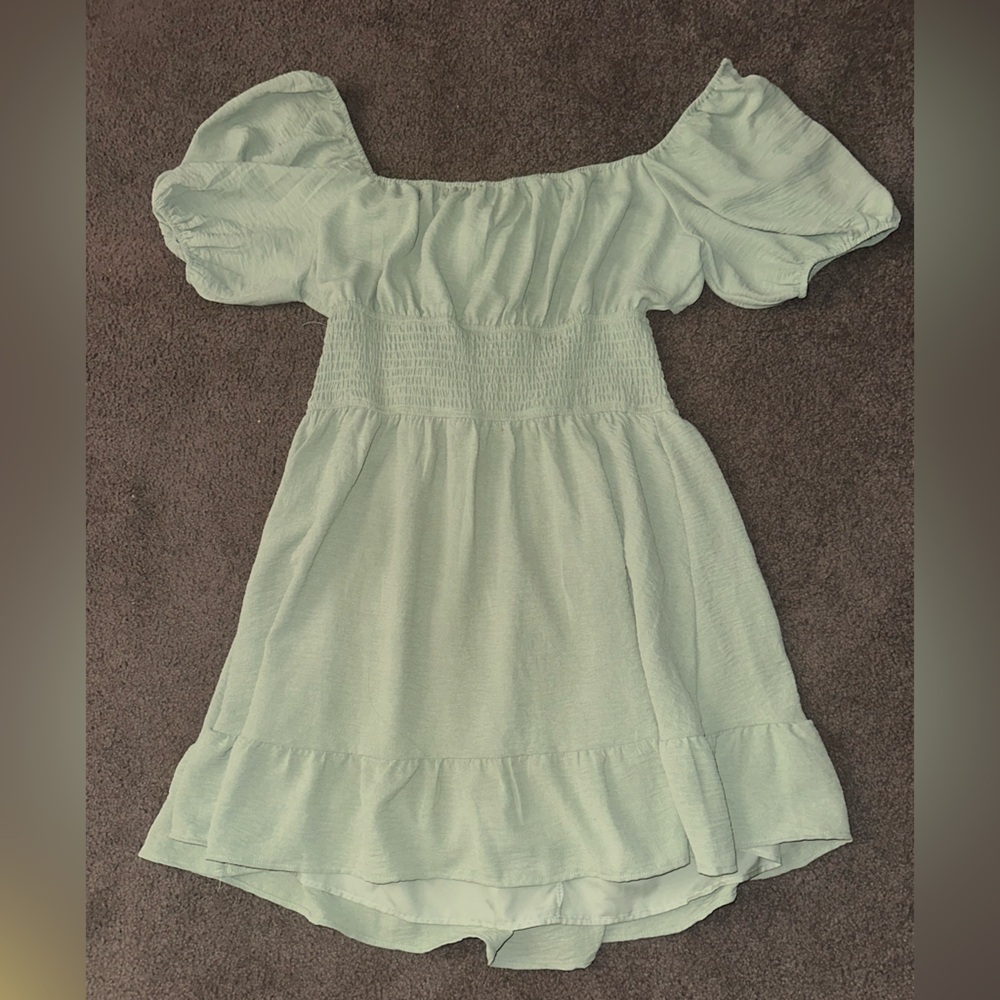 Light Green Off-Shoulder Dress